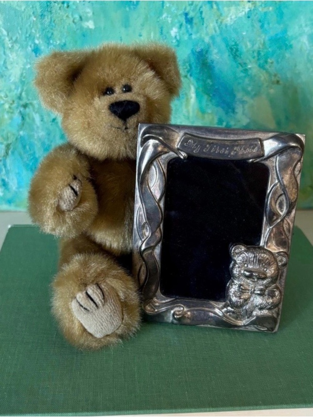 Vintage Silver Plated Frame Baby My First Photo Frame Nursery Shelf Display